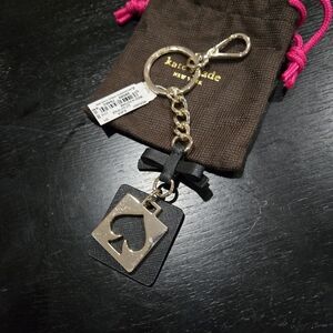 Kate Spade Gold and Black Spade Keychain
